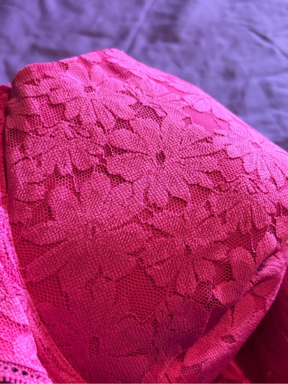 No Boundaries Bright Pink Lace Balconette Bra